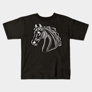 White horse sketch Kids T-Shirt